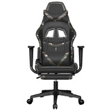 Massage Gaming Chair with Footrest Black&Camouflage Faux Leather - Top-Down View