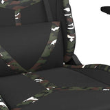 Massage Gaming Chair with Footrest Black&Camouflage Faux Leather