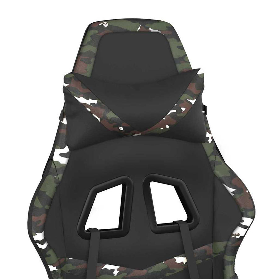 Massage Gaming Chair with Footrest Black&Camouflage