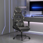 Massage Gaming Chair with Footrest Black&Camouflage