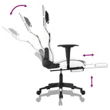 Massage Gaming Chair with Footrest White&Black Faux Leather