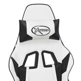 Massage Gaming Chair with Footrest White&Black Faux Leather - Extra Image