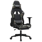 Massage Gaming Chair with Footrest Black&Camouflage