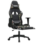 Massage Gaming Chair with Footrest Black&Camouflage