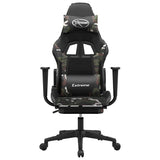 Massage Gaming Chair with Footrest Black&Camouflage Faux Leather - Top-Down View