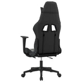 Massage Gaming Chair with Footrest Black&Camouflage Faux Leather - Rear View