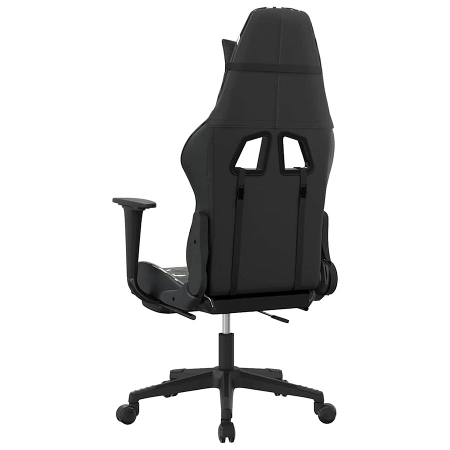 Massage Gaming Chair with Footrest Black&Camouflage
