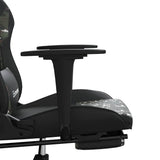 Massage Gaming Chair with Footrest Black&Camouflage Faux Leather - Extra Image