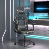 Massage Gaming Chair with Footrest Black&Camouflage Faux Leather