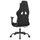 Massage Gaming Chair with Footrest Black and Camouflage Fabric - Rear View