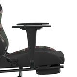 Massage Gaming Chair with Footrest Black and Camouflage Fabric - Extra Image