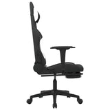 Massage Gaming Chair with Footrest Black and White Fabric - Top-Down View