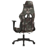 Massage Gaming Chair with Footrest Black and Camouflage Fabric - 45-Degree Angle