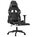 Massage Gaming Chair with Footrest Black&Camouflage Faux Leather - Side View