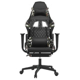 Massage Gaming Chair with Footrest Black&Camouflage Faux Leather - Top-Down View