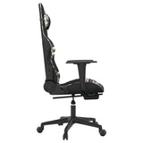 Massage Gaming Chair with Footrest Black&Camouflage Faux Leather - 45-Degree Angle
