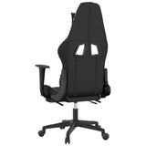 Massage Gaming Chair with Footrest Black&Camouflage Faux Leather - Rear View