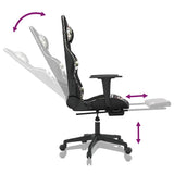 Massage Gaming Chair with Footrest Black&Camouflage Faux Leather - Close-Up Angle