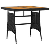 3 Piece Outdoor Dining Set Poly Rattan Black - Rear View