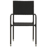 5 Piece Outdoor Dining Set Poly Rattan Black - 45-Degree Angle