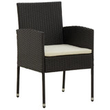 3 Piece Outdoor Dining Set Poly Rattan Black - Top-Down View
