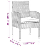 3 Piece Outdoor Dining Set Poly Rattan Black - Low Angle