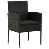 3 Piece Outdoor Dining Set Poly Rattan Black - Top-Down View