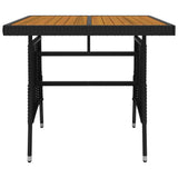 3 Piece Outdoor Dining Set Poly Rattan Black - Close-Up Angle