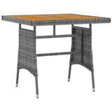 3 Piece Outdoor Dining Set Poly Rattan Grey - Rear View