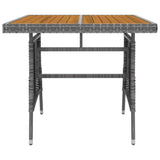 3 Piece Outdoor Dining Set Poly Rattan Grey - Close-Up Angle