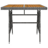 5 Piece Outdoor Dining Set Poly Rattan Grey - Close-Up Angle