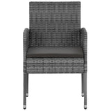 3 Piece Outdoor Dining Set Poly Rattan Grey - 45-Degree Angle