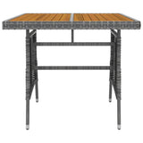 3 Piece Outdoor Dining Set Poly Rattan Grey - Close-Up Angle