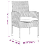 3 Piece Outdoor Dining Set Poly Rattan Grey