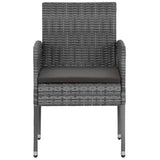 5 Piece Outdoor Dining Set Poly Rattan Grey - 45-Degree Angle