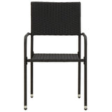 5 Piece Outdoor Dining Set Poly Rattan Black - 45-Degree Angle