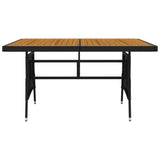 5 Piece Outdoor Dining Set Poly Rattan Black - Close-Up Angle