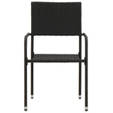 7 Piece Outdoor Dining Set Poly Rattan Black - 45-Degree Angle