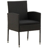 5 Piece Outdoor Dining Set Poly Rattan Black