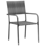 7 Piece Outdoor Dining Set Poly Rattan Grey - Top-Down View