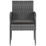 5 Piece Outdoor Dining Set Poly Rattan Grey - 45-Degree Angle