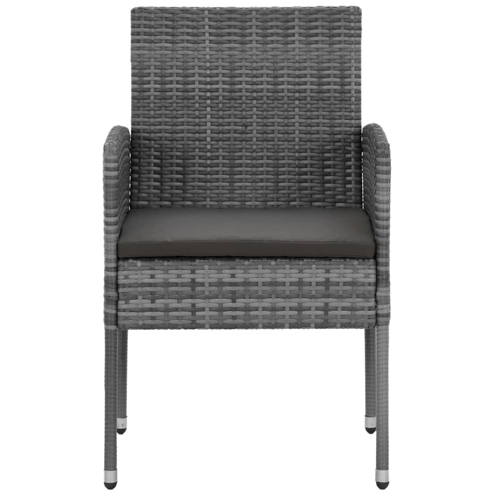 7 Piece Outdoor Dining Set Poly Rattan Grey