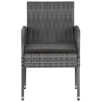 7 Piece Outdoor Dining Set Poly Rattan Grey