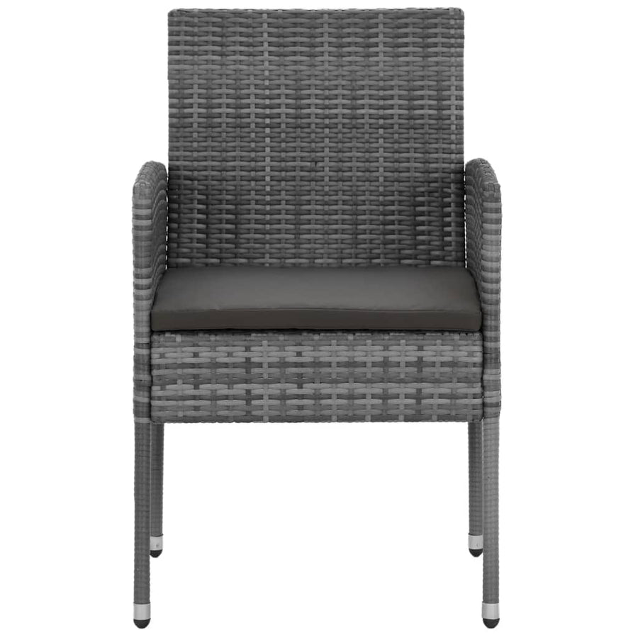 7 Piece Outdoor Dining Set Poly Rattan Grey