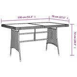 7 Piece Outdoor Dining Set Poly Rattan Grey - Extra Image