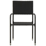 7 Piece Outdoor Dining Set Poly Rattan Black