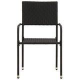 7 Piece Outdoor Dining Set Poly Rattan Black - 45-Degree Angle