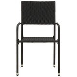9 Piece Outdoor Dining Set Poly Rattan Black
