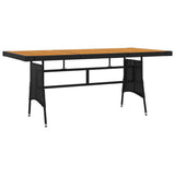 9 Piece Outdoor Dining Set Poly Rattan Black - Rear View