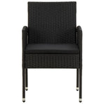 7 Piece Outdoor Dining Set Poly Rattan Black